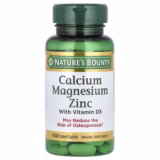 Nature's Bounty Calcium Magnesium Zinc with Vitamin D3, 100 Coated Caplets